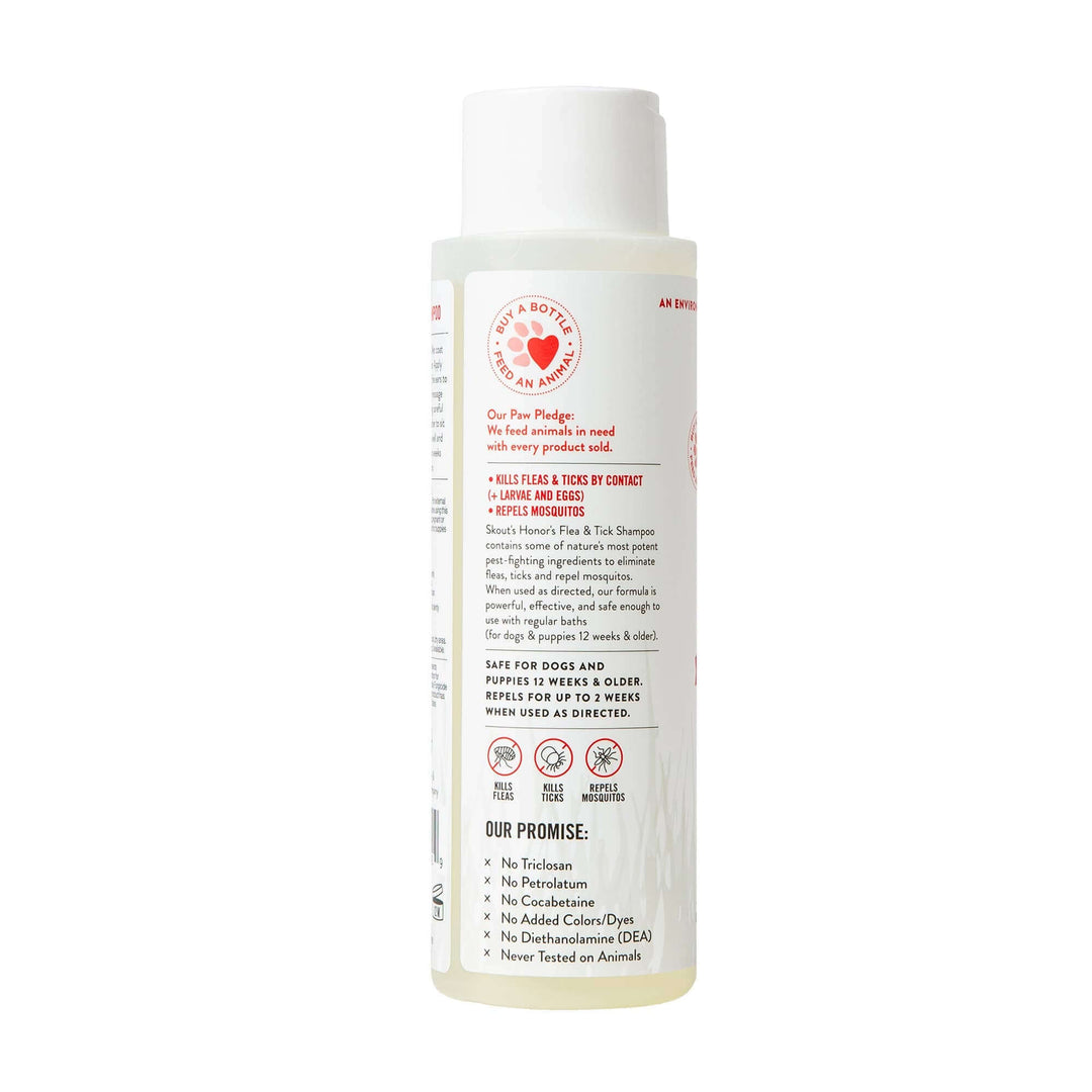 Champú Skout's Honor contra pulgas y garrapatas: protección natural contra plagas, 16 oz