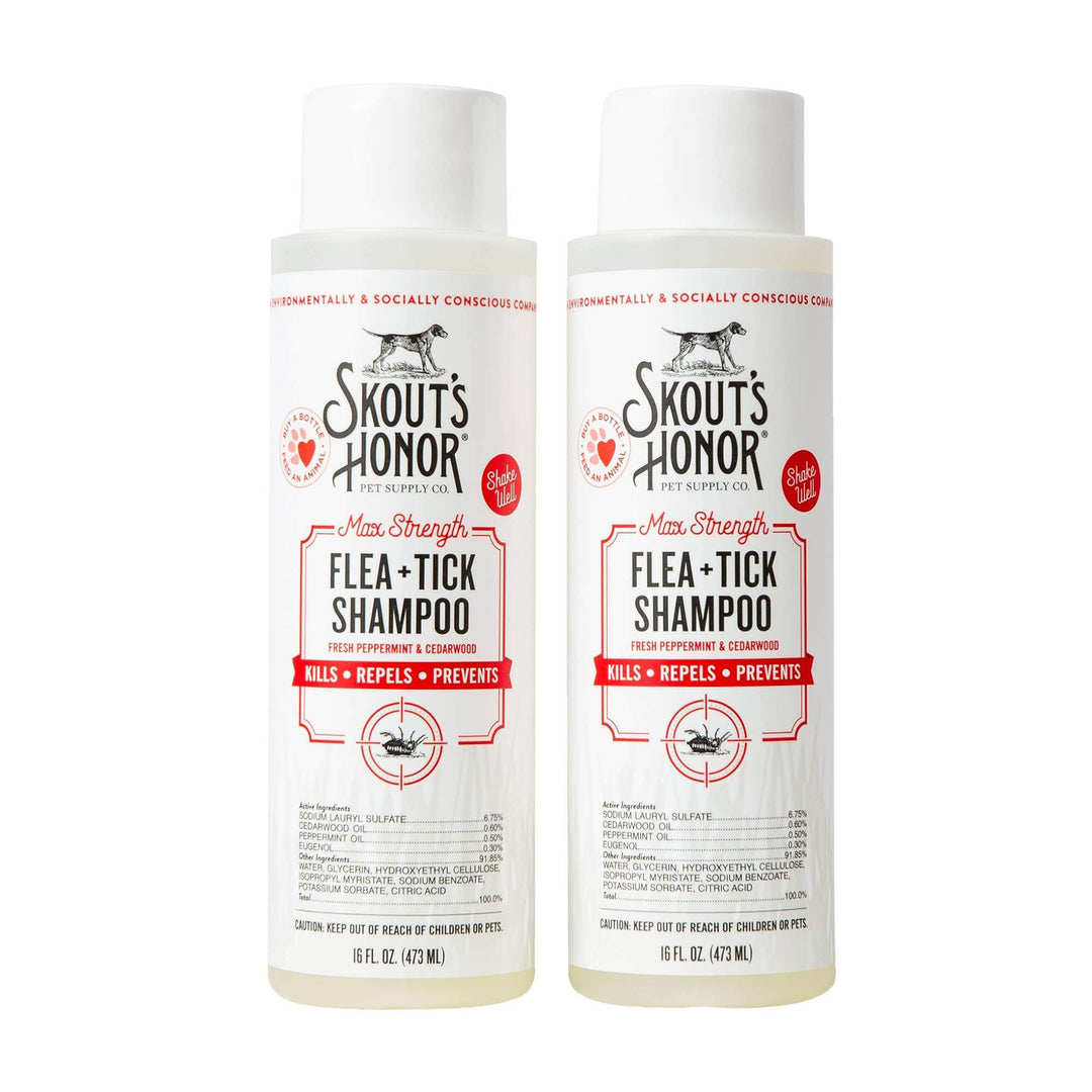 Champú Skout's Honor contra pulgas y garrapatas: protección natural contra plagas, 16 oz