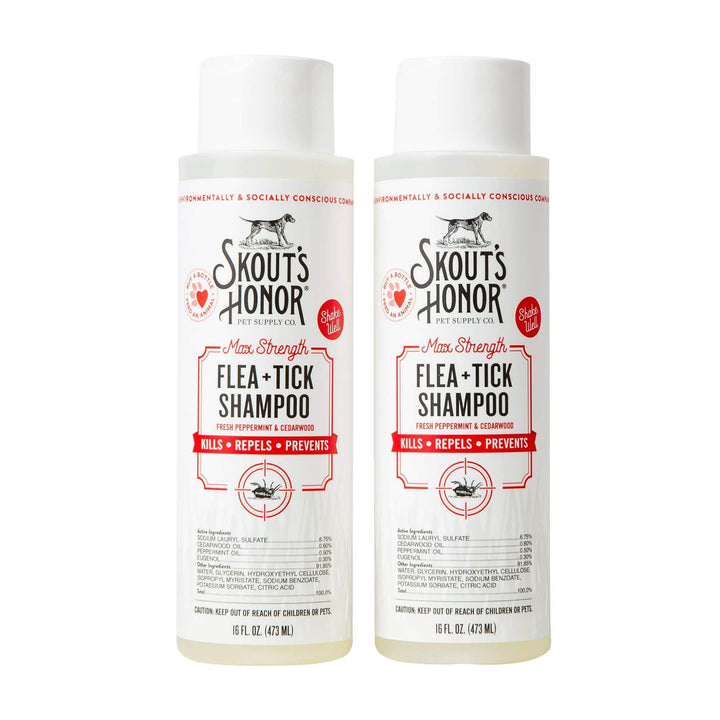 Champú Skout's Honor contra pulgas y garrapatas: protección natural contra plagas, 16 oz