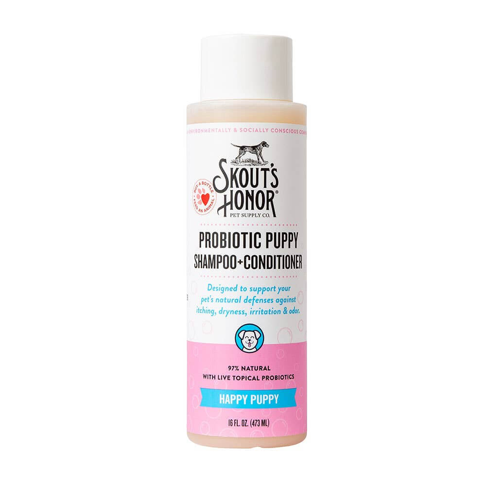 Champú y acondicionador probiótico Skout's Honor – Happy Puppy (16 oz)