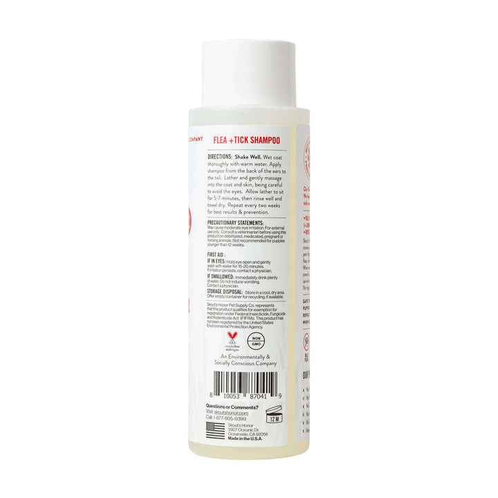 Champú Skout's Honor contra pulgas y garrapatas: protección natural contra plagas, 16 oz