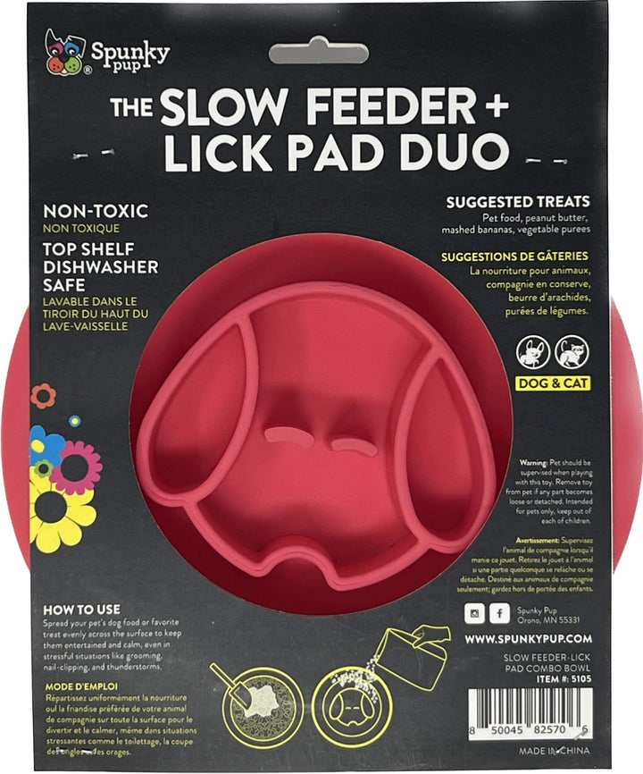 Spunky Pup Slow Feeder and Lick Pad Combo: Flower