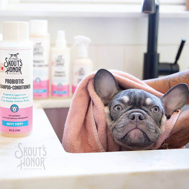 Champú y acondicionador probiótico Skout's Honor – Happy Puppy (16 oz)