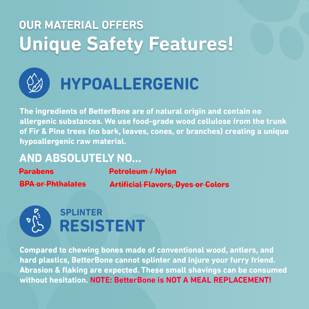 BetterBone HARD Grande - Duradero, totalmente natural, sin nailon, sostenible, masticable