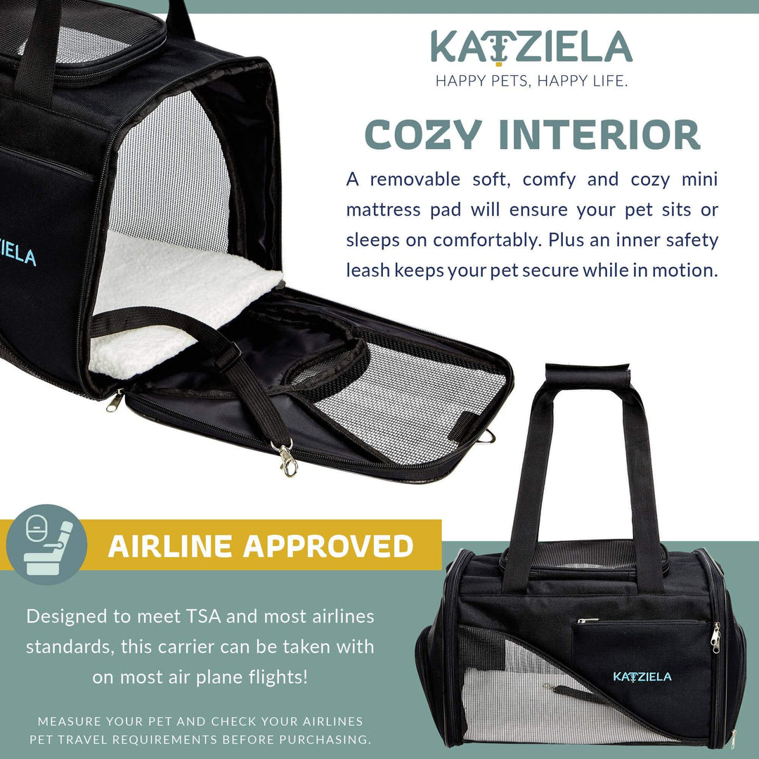 Katziella Soft-Sided Pet Carrier – Airline Approved & Travel-Ready