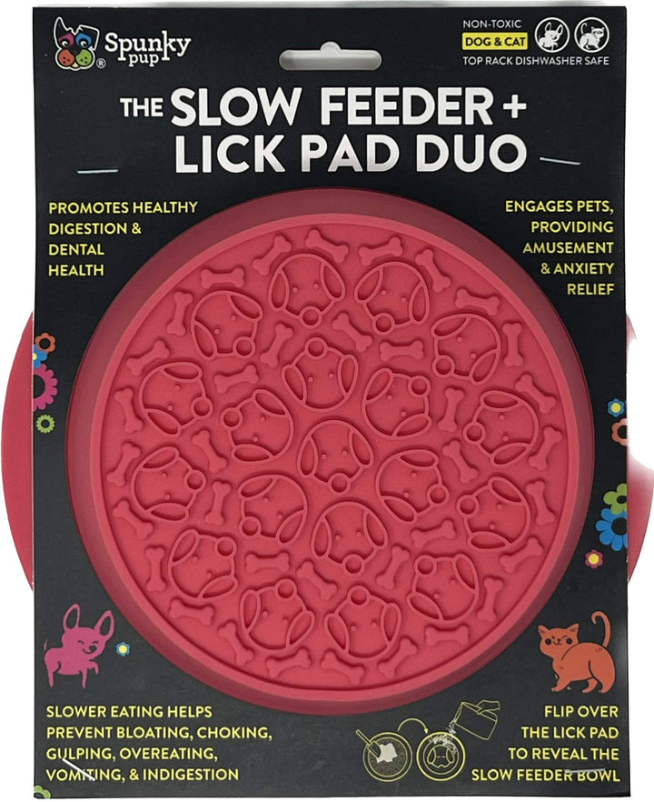 Spunky Pup Slow Feeder and Lick Pad Combo: Flower