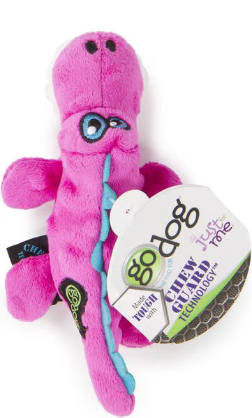 Juguete de peluche para perro GoDog Just For Me Caimán, color rosa (tamaño pequeño)