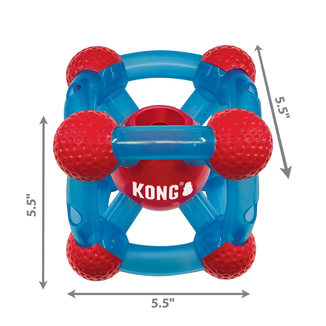 KONG Tinker treat-dispensing dog toy measuring 5.5 inches by 5.5 inches, shown on white background.
