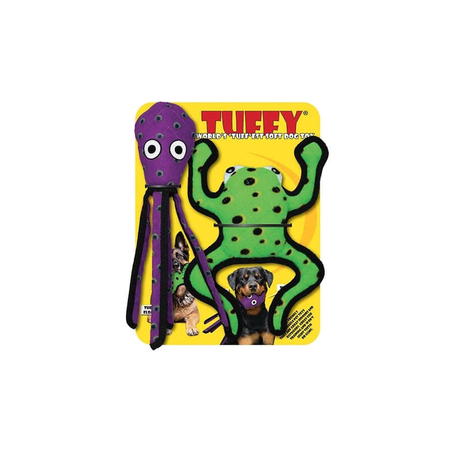 Tuffy - Limited Edition - Phrog Leap & Squid Purple 2 Pack, Durable Dog Toys