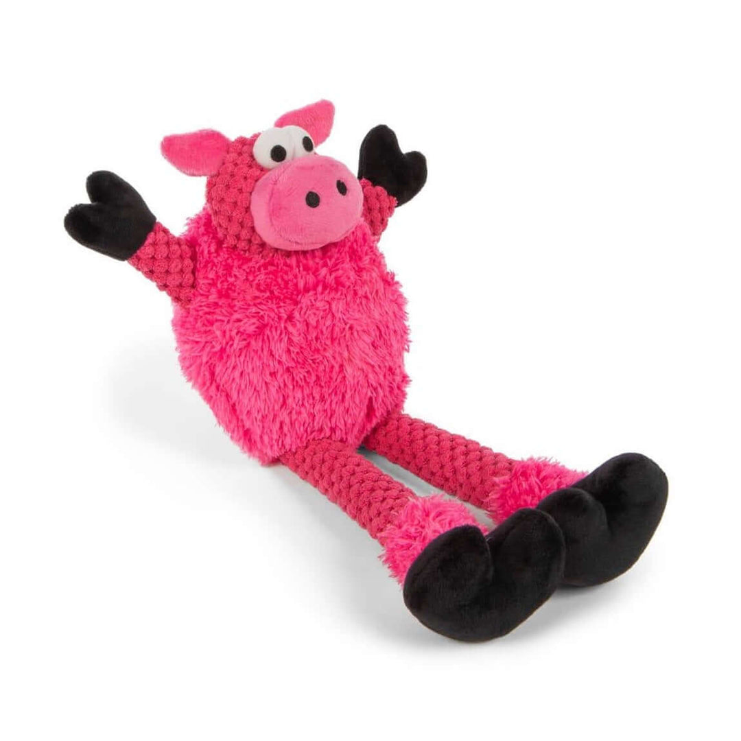 GoDog Checkers Skinny Pig w/Chew Guard Plush Dog Toy Small