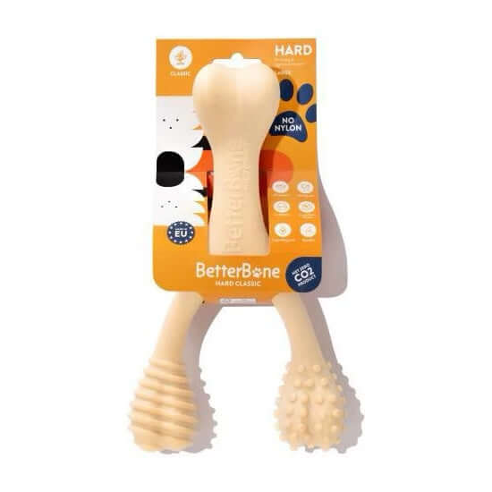 BetterBone HARD Grande - Duradero, totalmente natural, sin nailon, sostenible, masticable