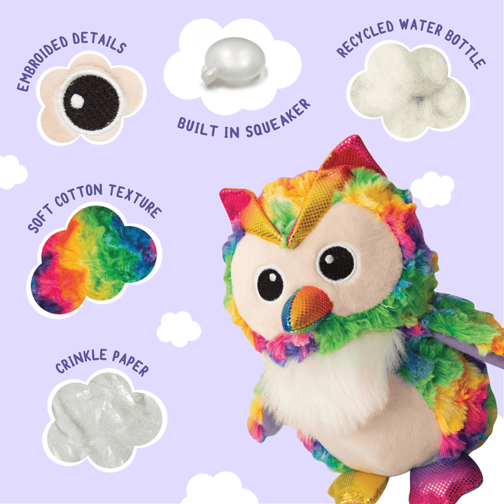 SnugArooz Hootie the Owl Plush Dog Toy 8"