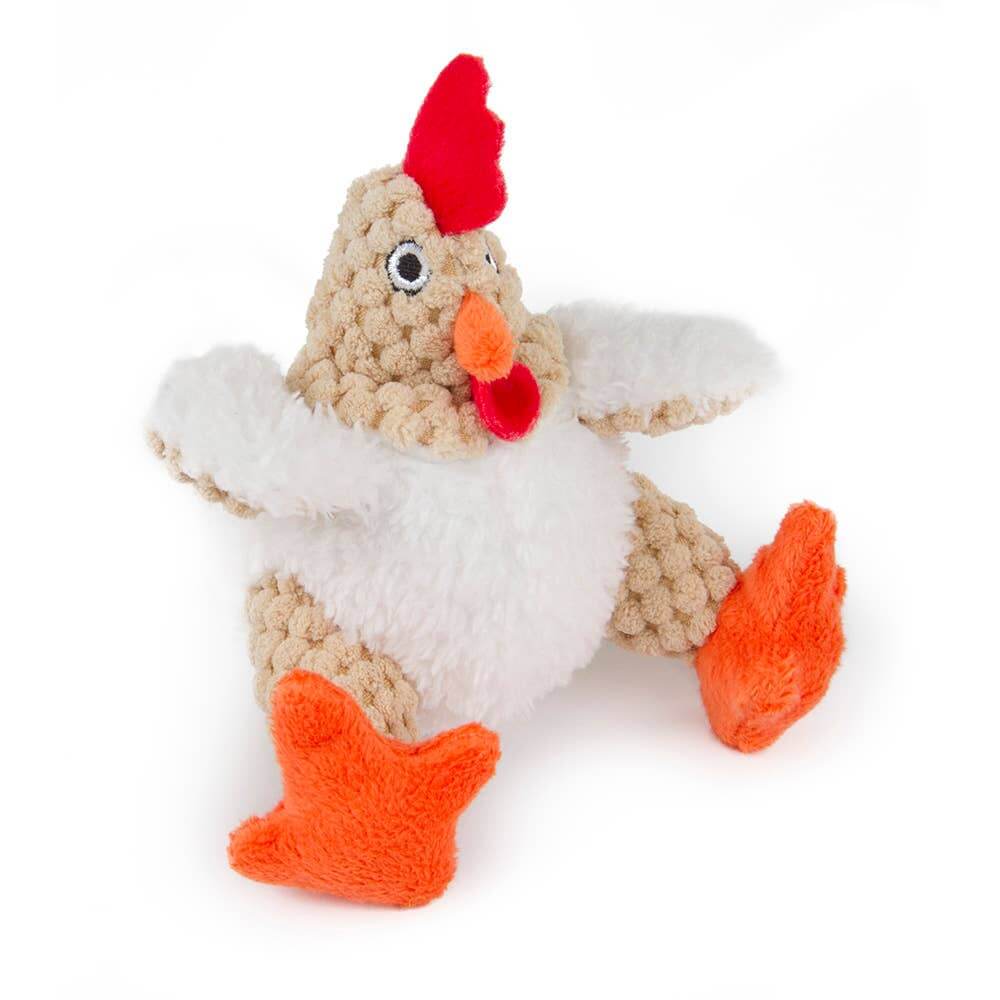 GoDog Just For Me Fat White Rooster w/Chew Guard Small Toy