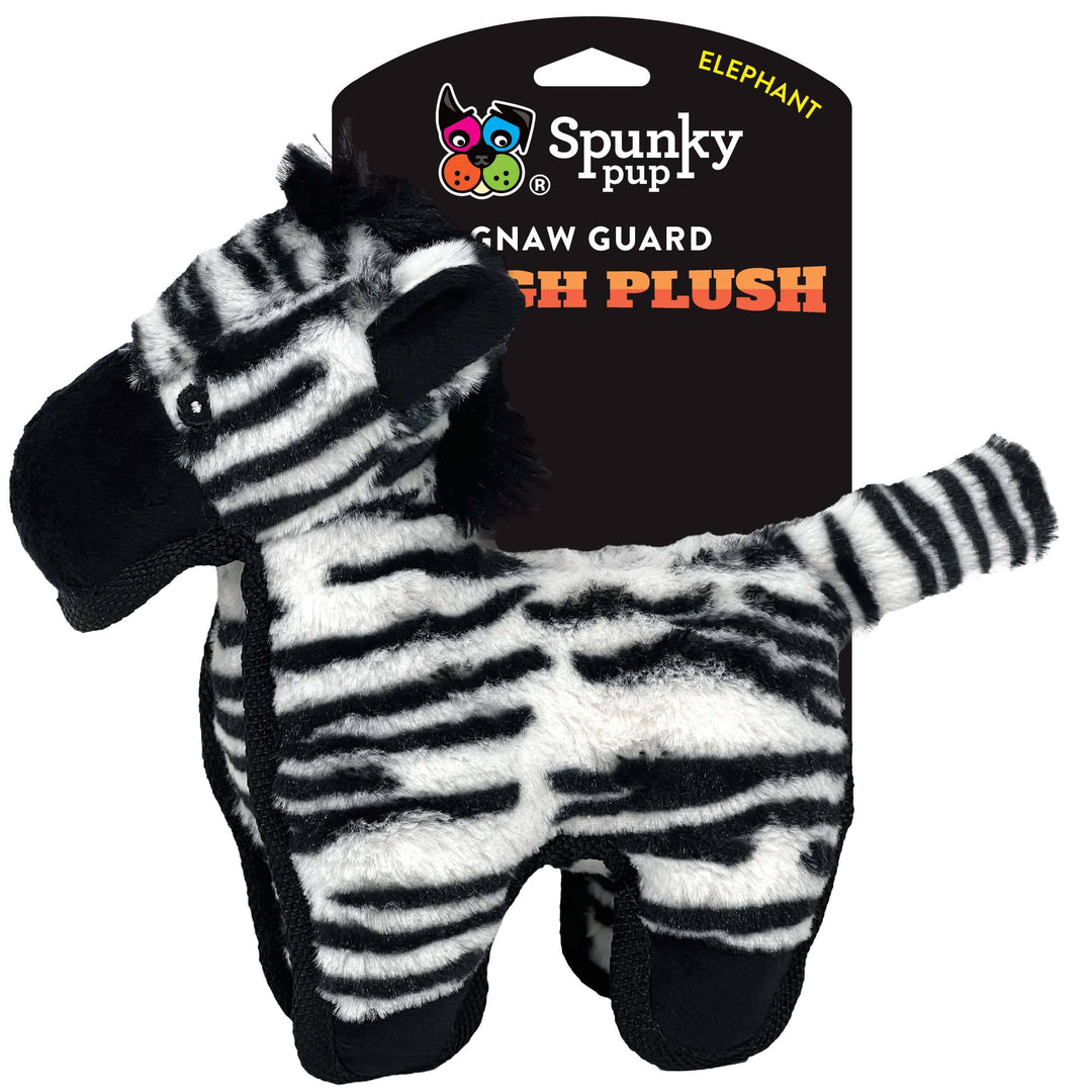 Spunky Pup Tough Plush Dog Toy: Zebra