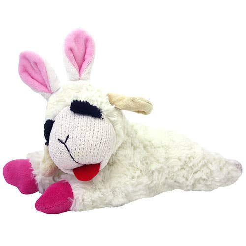 Multipet Easter Lamb Chop Plush Dog Toy 10.5"