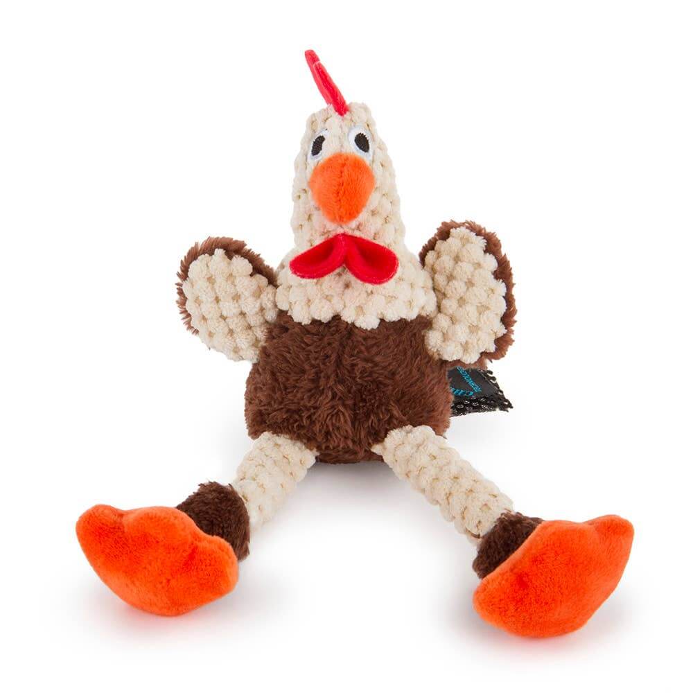 GoDog Just For Me Skinny Brown Rooster w/Chew Guard Dog Toy