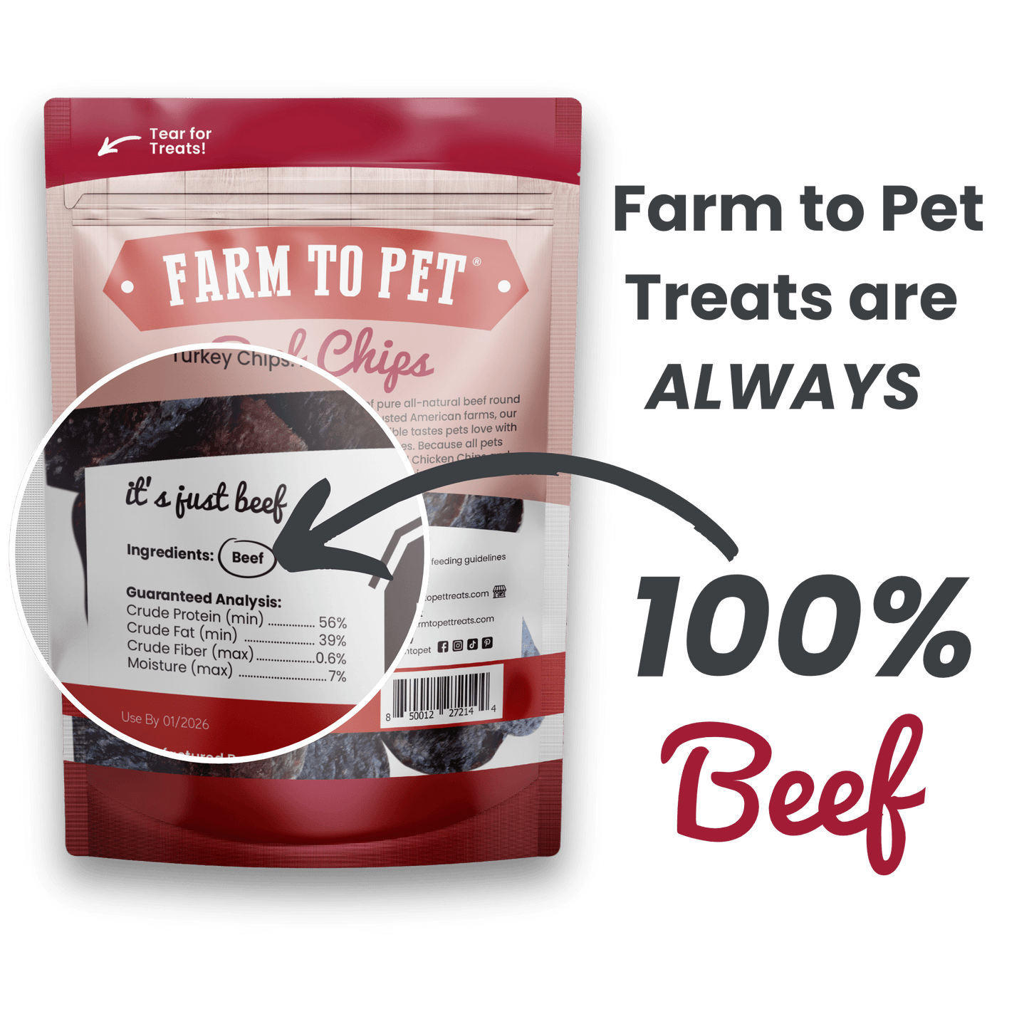 Farm to Pet - Beef Chips 4oz