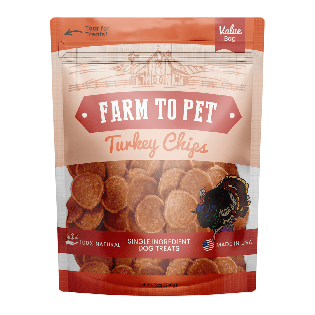 Farm to Pet Turkey Chips Dog Treats 12oz