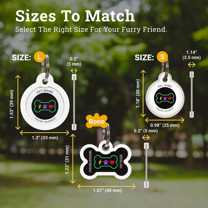 Dog Tag With Silicone, QR Code Dog Id Tag Personalized: Bone (40 mm)