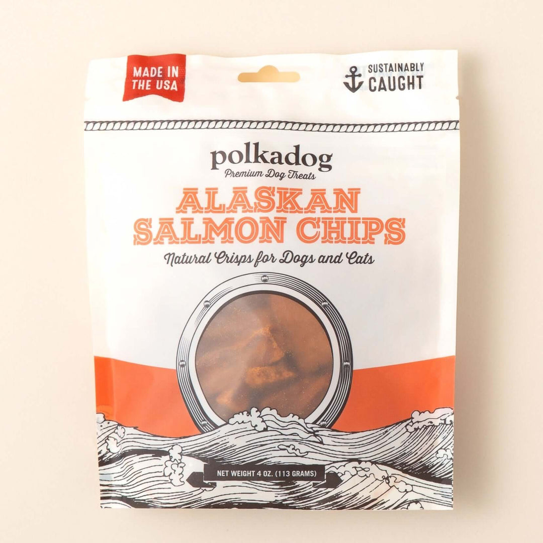 Wild-Caught Dehydrated Fish Treats - Salmon Chips - 4oz - Dog Treats