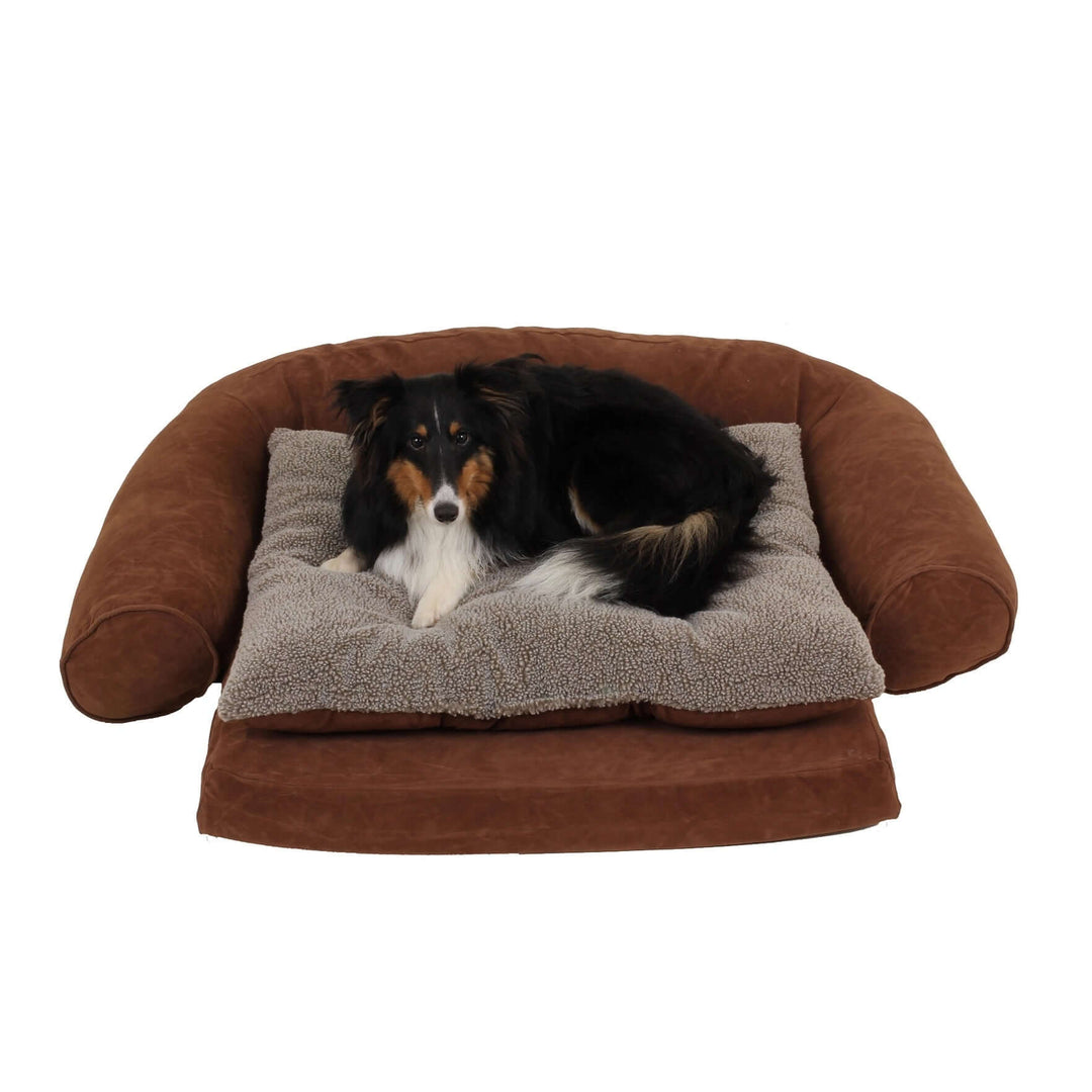 Orthopedic Sleeper Comfort Couch® Dog Bed with Cushion - Brown