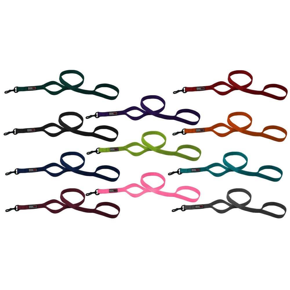 Nylon Multi-Handle Flat Leash: Black / 3 Handle / 6'