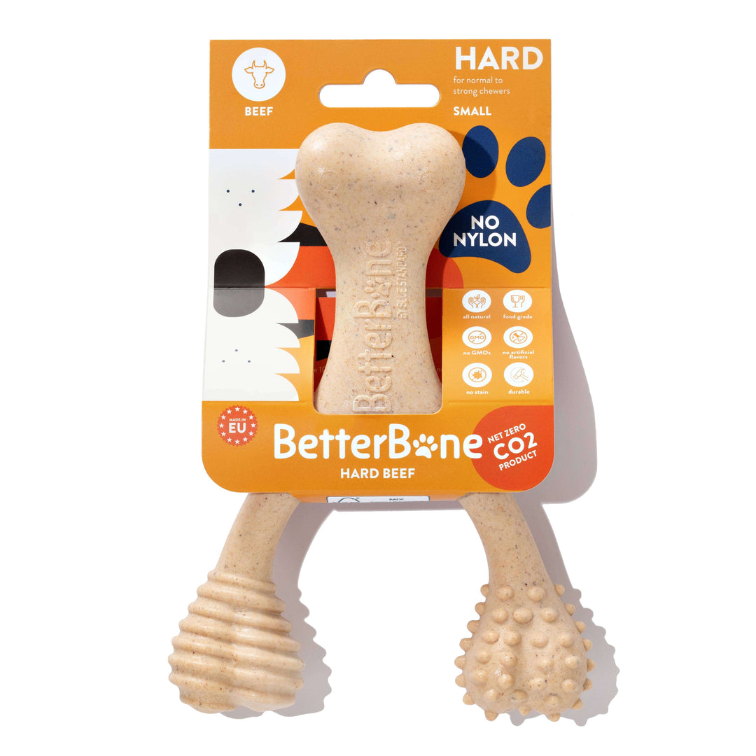BetterBone HARD -Durable, All-Natural, No Nylon, Sustainable: Beef / Mini (Dogs 5 to 20lbs)