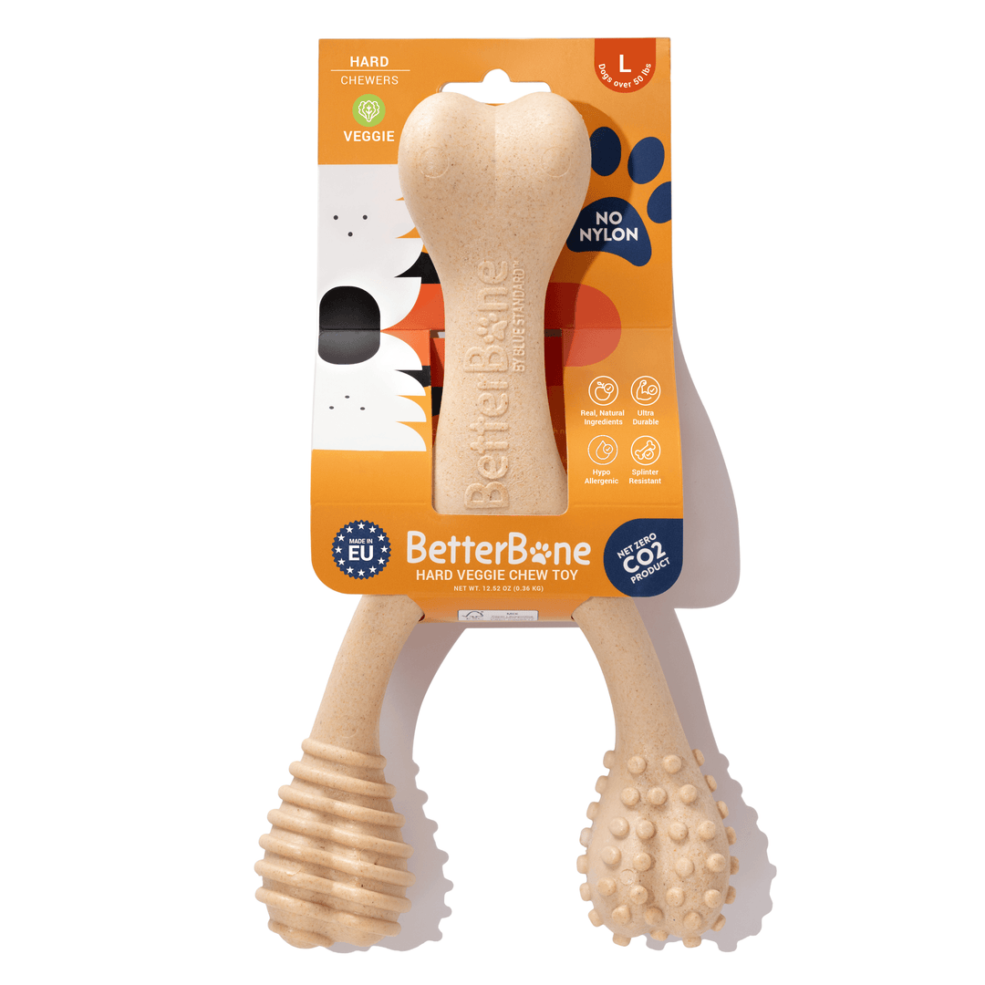 BetterBone Wishbone Plant Based Chew Toy - Moderate / Beef / Large