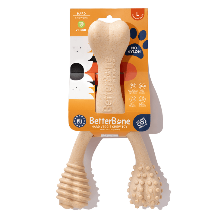 BetterBone Wishbone Plant Based Chew Toy - Moderate / Beef / Large