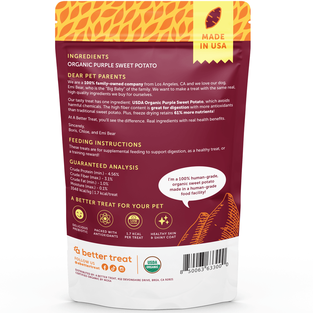 Organic Freeze Dried Purple Sweet Potato Dog and Cat Treats