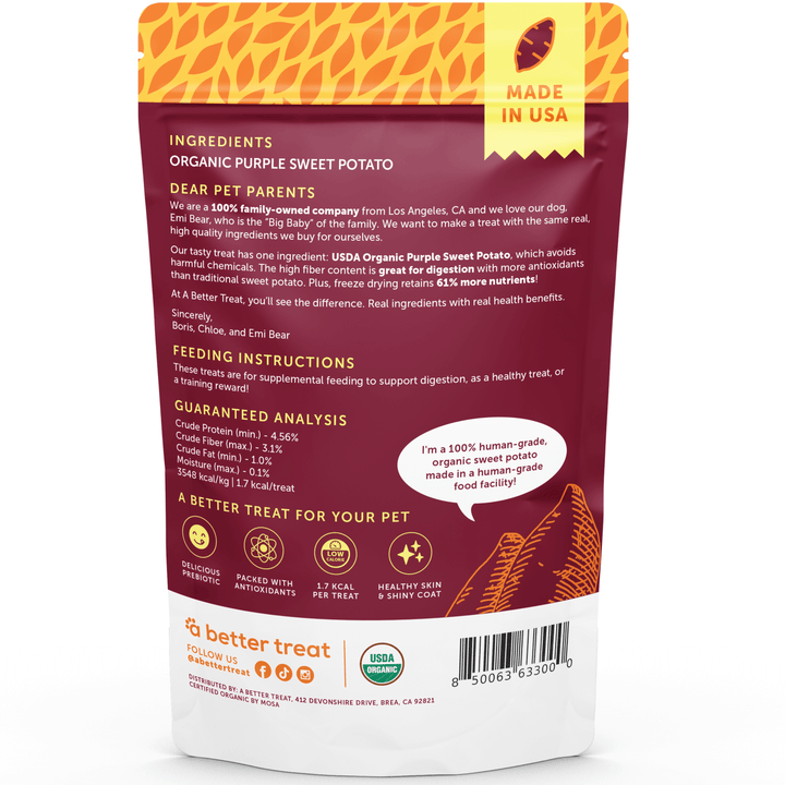 Organic Freeze Dried Purple Sweet Potato Dog and Cat Treats