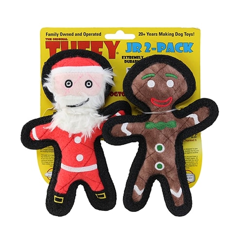 Tuffy Jr Holiday Gingerbread Man & Santa 2 Pack