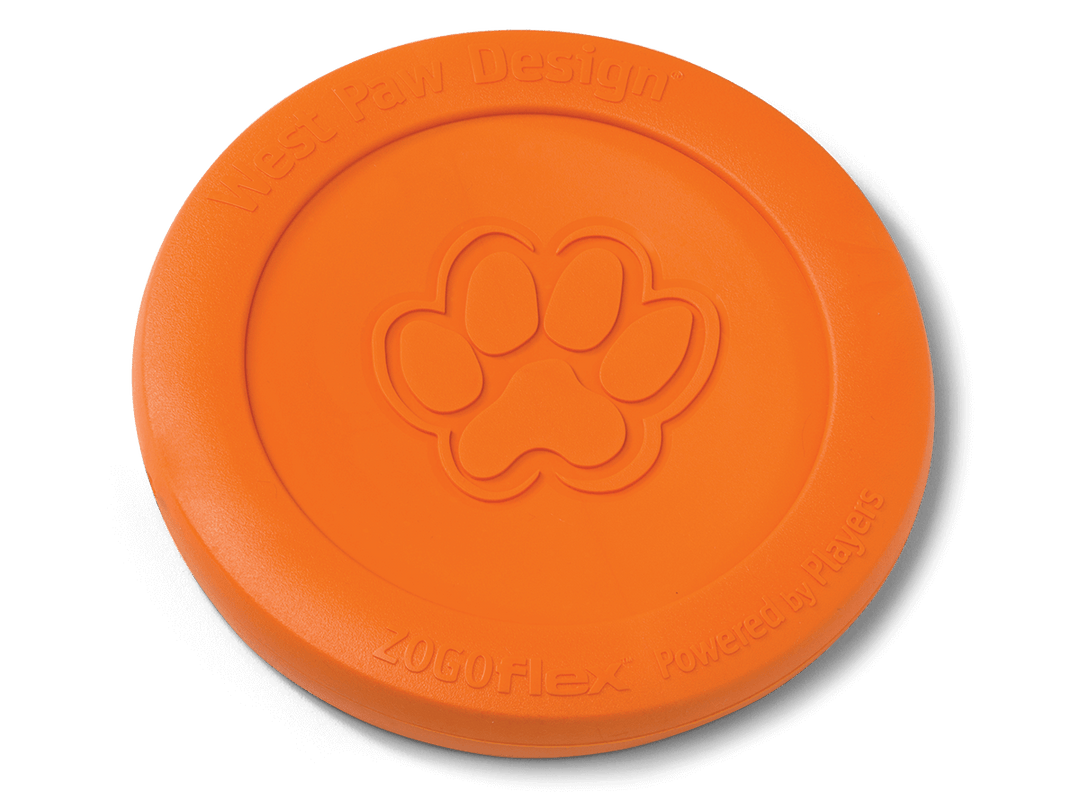 West Paw Zisc® Flying Disc Fetch Dog Toy: Tangerine / Small