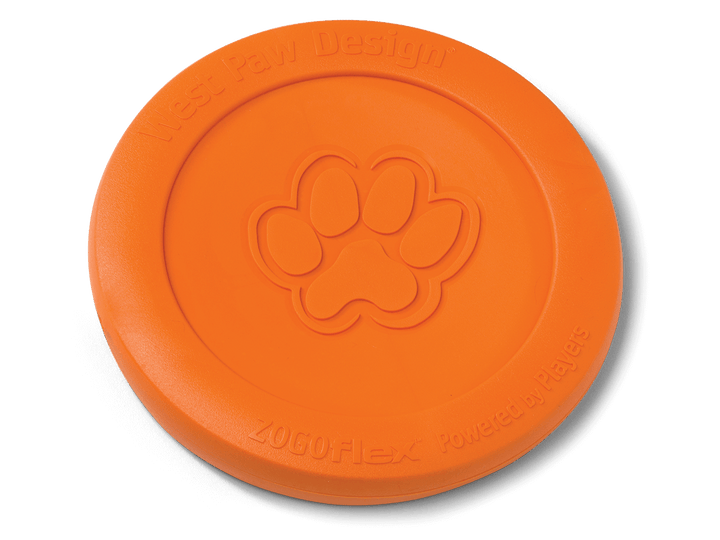 West Paw Zisc® Flying Disc Fetch Dog Toy: Tangerine / Large
