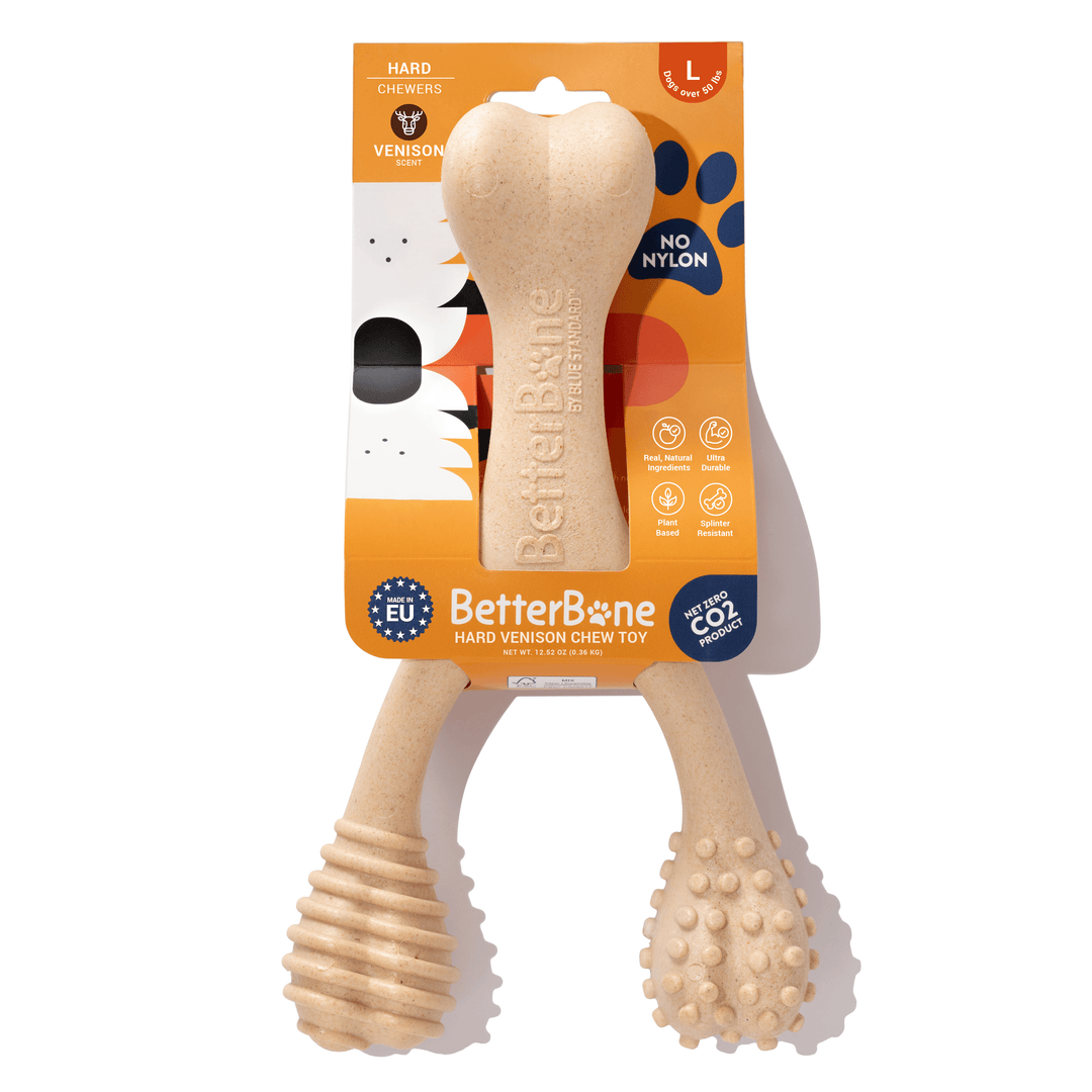 BetterBone Wishbone Plant Based Chew Toy - Moderate / Beef / Large