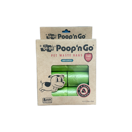 Poop 'n Go® Pet Waste Bags, 8 Rolls, Unscented, by GoGo