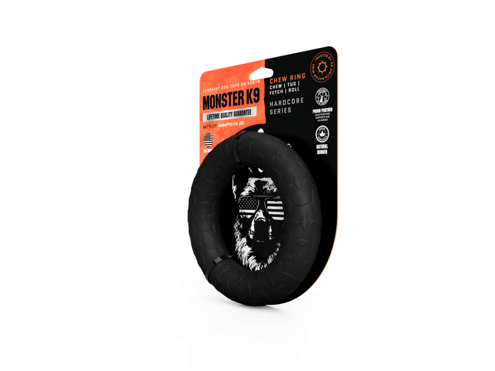 Monster K9 Black Chew Ring - Heavy Duty