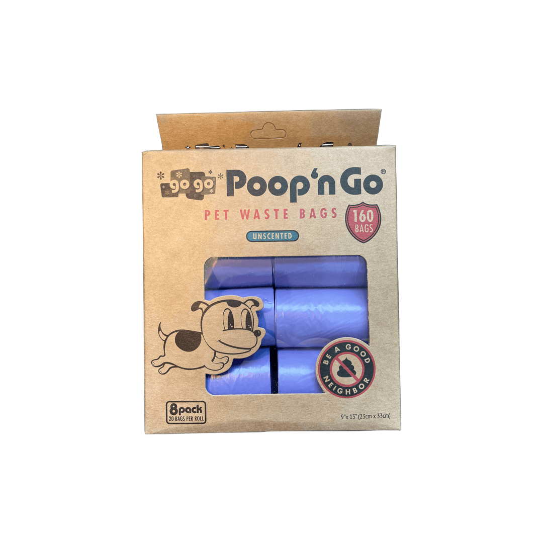 Poop 'n Go® Pet Waste Bags, 8 Rolls, Unscented, by GoGo