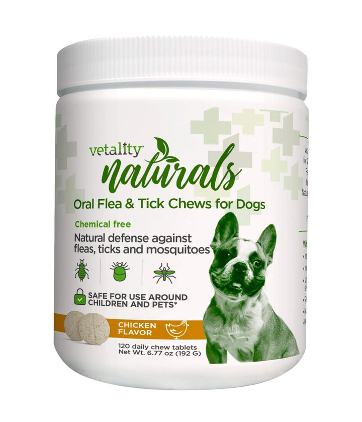 Vetality Naturals Oral Flea & Tick Chews for Dogs 120 ct