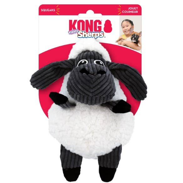 KONG® Sherps Floofs Sheep Dog Plush Toy Medium