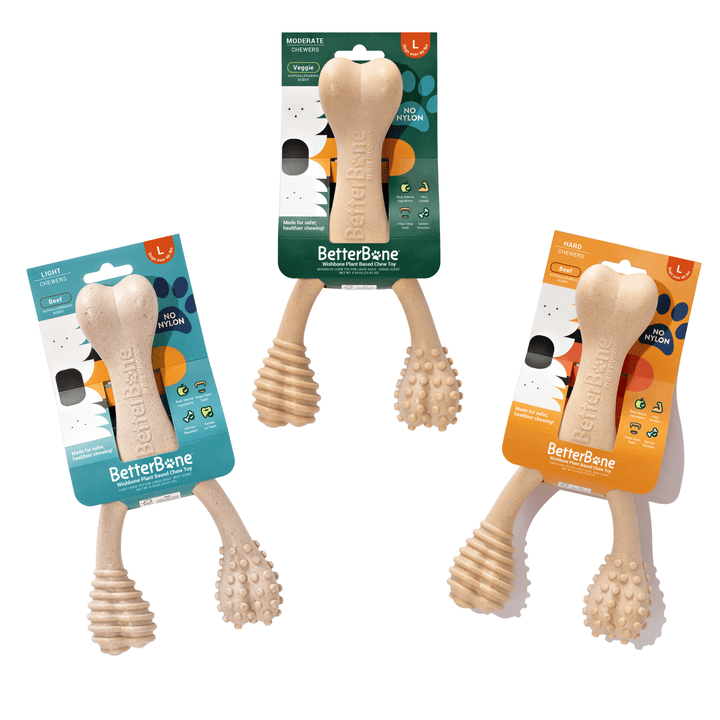 BetterBone Wishbone Plant Based Chew Toy - Moderate / Beef / Large