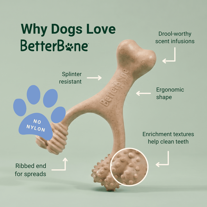 BetterBone Wishbone Plant Based Chew Toy - LARGE SIZE: Light / Beef / Large