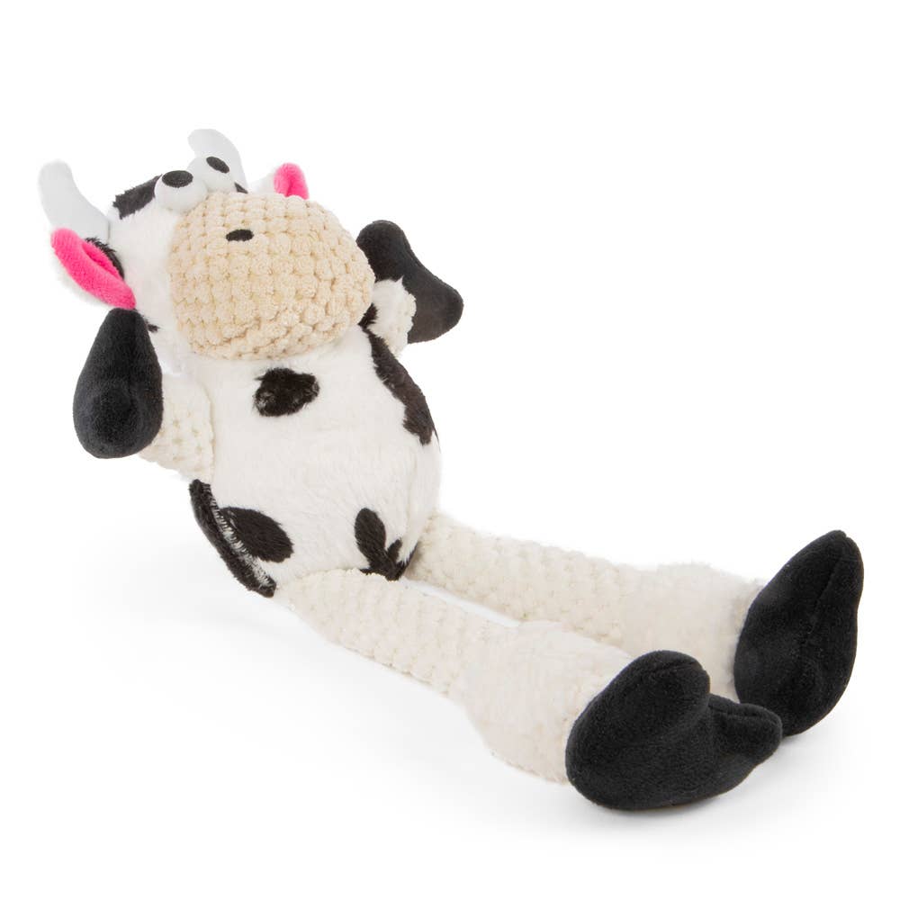 GoDog Checkers Skinny Cow w/Chew Guard Plush Dog Toy Small