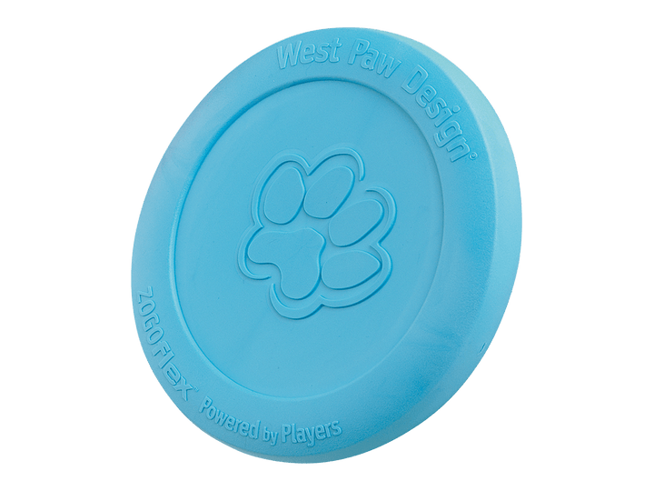 West Paw Zisc® Flying Disc Fetch Dog Toy: Aqua Blue / Large