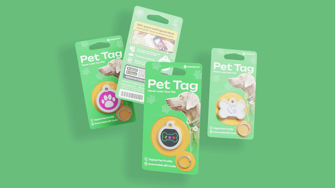 Dog Tag With Silicone, QR Code Dog Id Tag Personalized: Bone (40 mm)