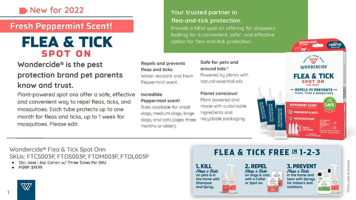 Wondercide Flea & Tick Spot On for Dogs-Medium-Peppermint