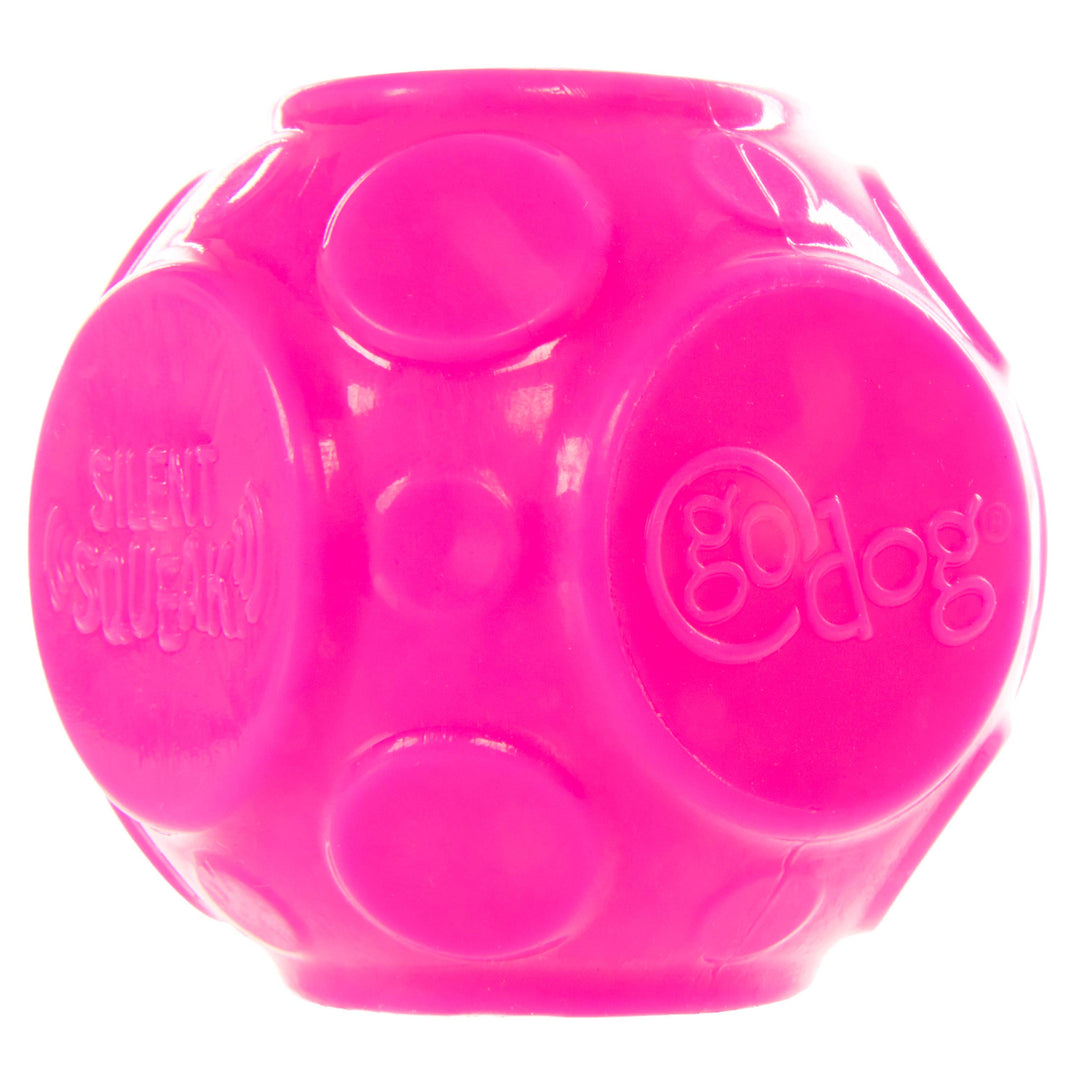 GoDog Silent Squeaker Ball Dog Toy 2pk
