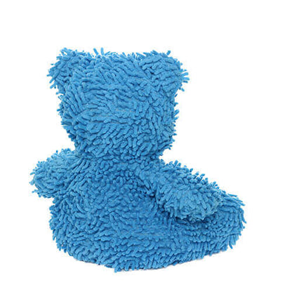 Mighty® Micro Ball Bear Dog Toy: Back view of a plush bear-shaped toy with a fuzzy blue body. Soft and playful.