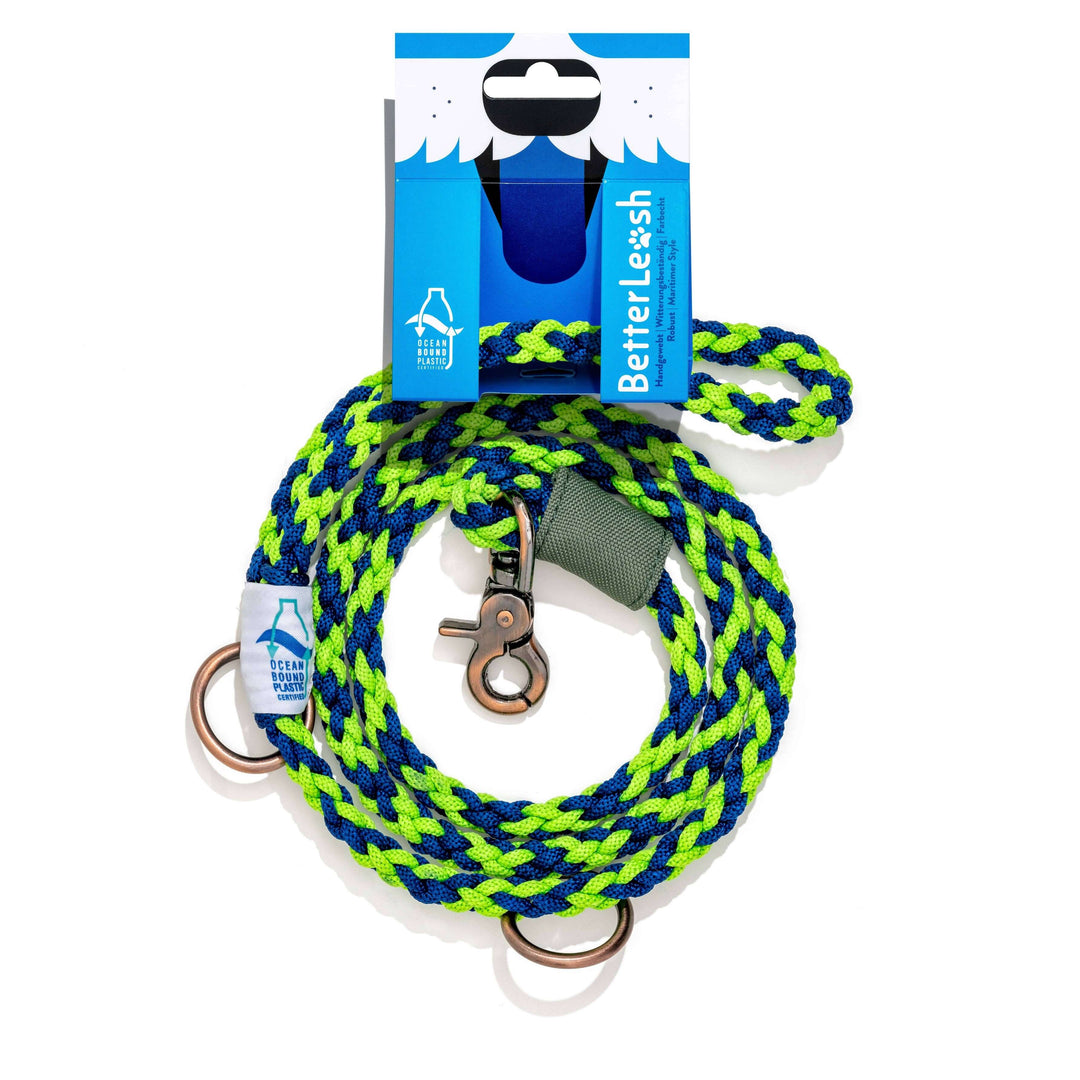 100% Fairtrade Recycled Ocean Bound Plastic - BETTERLEASH: Neon Fuchsia / Small