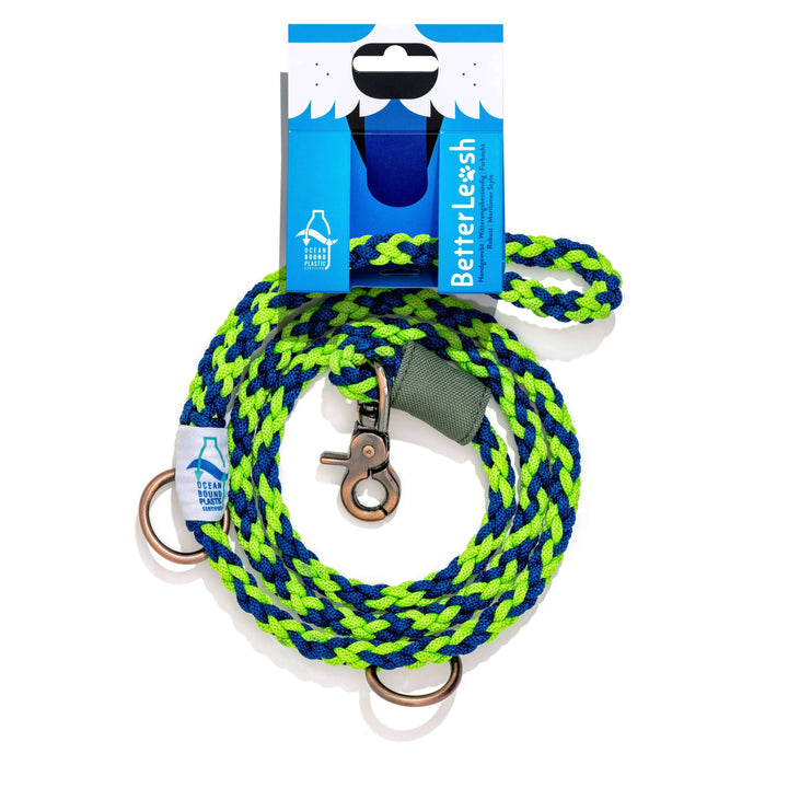100% Fairtrade Recycled Ocean Bound Plastic - BETTERLEASH: Neon Fuchsia / Small